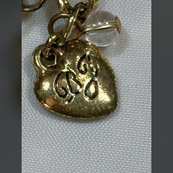 Betsey Johnson Hearts & Bows Necklace Chunky Pink & Blue with Gold Choker Boho - Picture 13 of 14